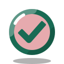 Cartoon Pink and Green checkmark